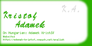 kristof adamek business card