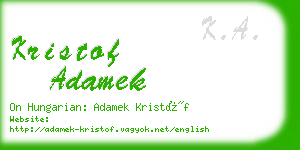 kristof adamek business card